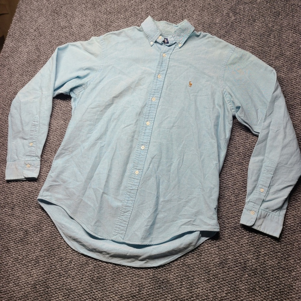 Ralph Lauren Mens Light Blue Oxford Button Down Shirt 100% Cotton 16-36 2656